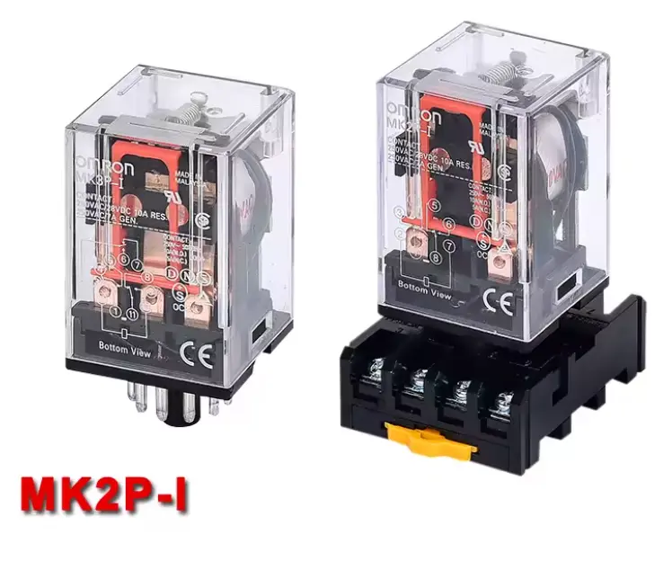Relé de control MK2P electromagnético con base de enchufe 8PIN PF083 10A DC12V